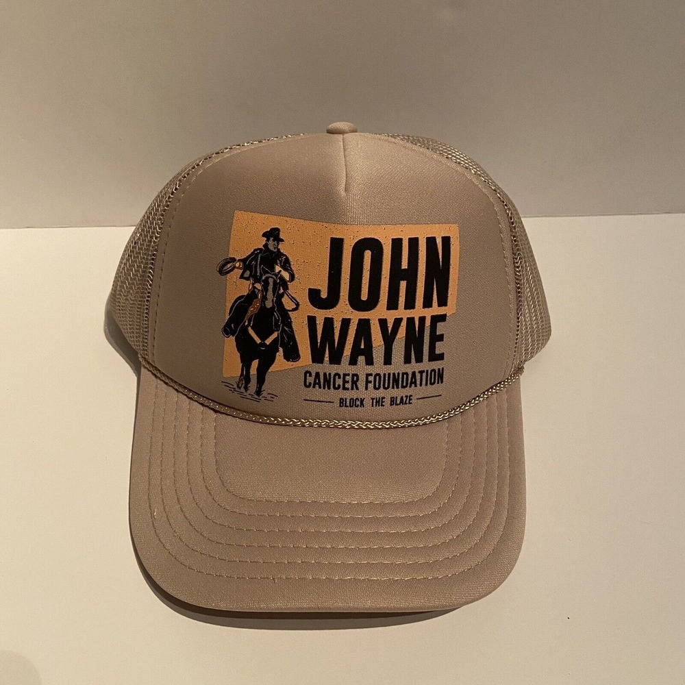 New John Wayne Cancer‎ Foundation Block The Blaze Mesh Trucker Snapback Beige